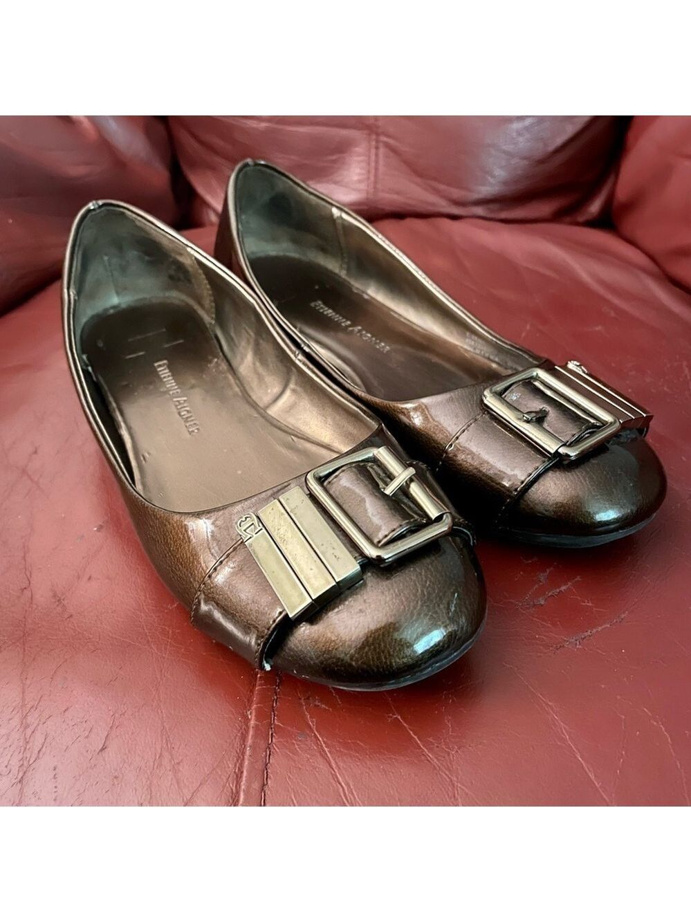 Etienne Aigner Size 7.5 Bronze Flats
